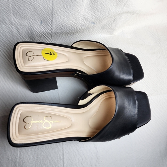 Jessica Simpson Block Heel Charlete Black 4" Platform Sandals Size 7 M NWOT - Picture 6 of 12
